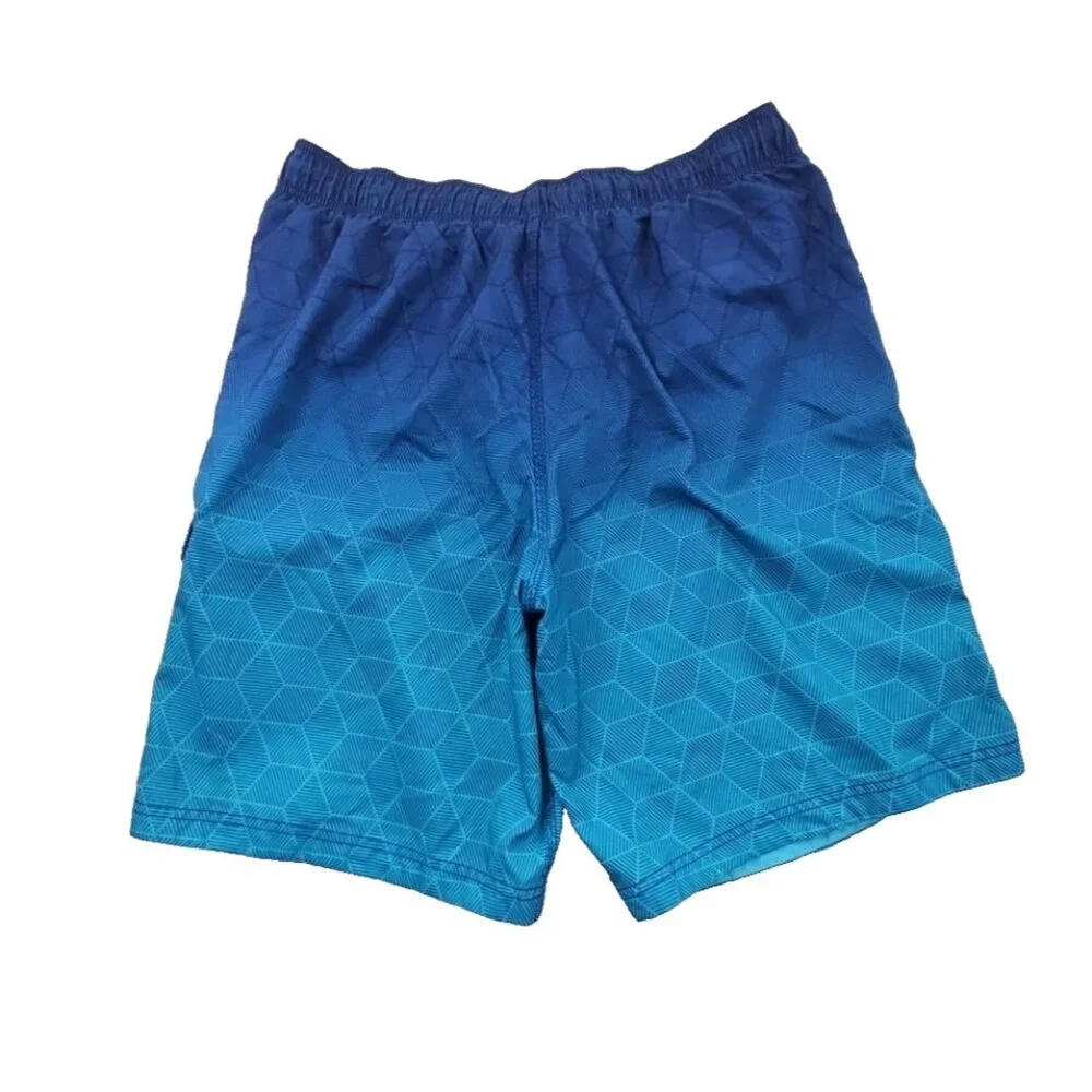 Speedo Lined Board Shorts Men's XL Blue Ombre‎ 1 Pocket Drawstring 10